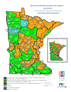 weekly stream flow map of minnesota