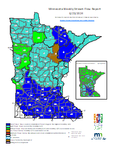 weekly stream flow map of minnesota