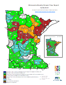 weekly stream flow map of minnesota