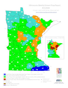 weekly stream flow map of minnesota
