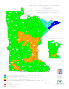 weekly stream flow map of minnesota