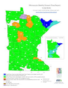 weekly stream flow map of minnesota