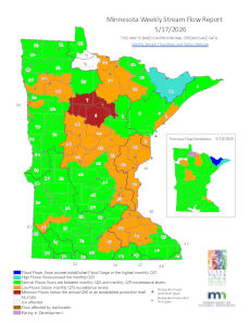 weekly stream flow map of minnesota