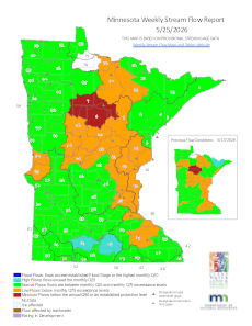 weekly stream flow map of minnesota