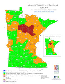 weekly stream flow map of minnesota