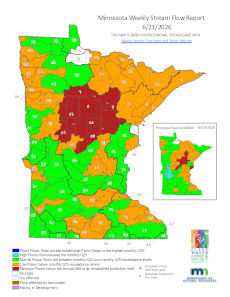 weekly stream flow map of minnesota