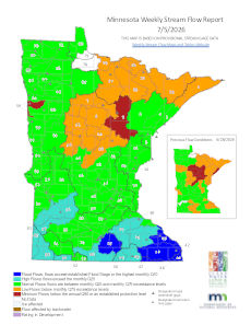 weekly stream flow map of minnesota