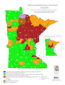 weekly stream flow map of minnesota