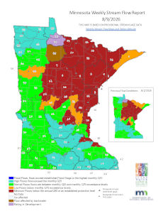 weekly stream flow map of minnesota