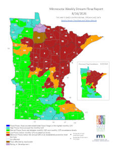 weekly stream flow map of minnesota