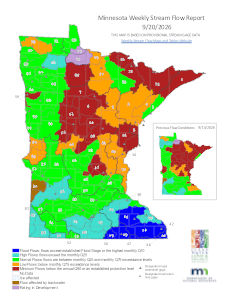 weekly stream flow map of minnesota
